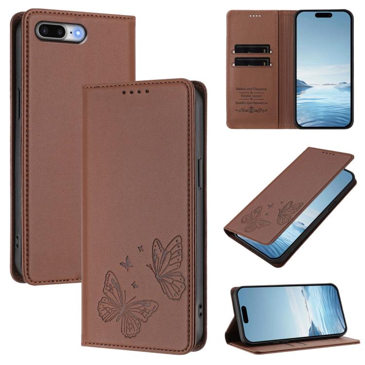 Ốp điện thoại da thuần chay RFID bướm đôi nam châm mạnh, dành cho iPhone X / XS, iPhone XR, iPhone XS Max, iPhone 8 Plus / 7 Plus