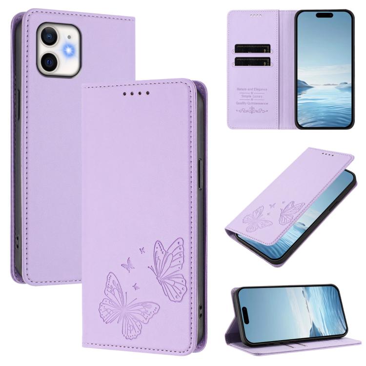 Ốp điện thoại da thuần chay RFID bướm đôi nam châm mạnh, dành cho iPhone 12 Pro Max, iPhone 11 Pro Max, iPhone 11, iPhone 11 Pro
