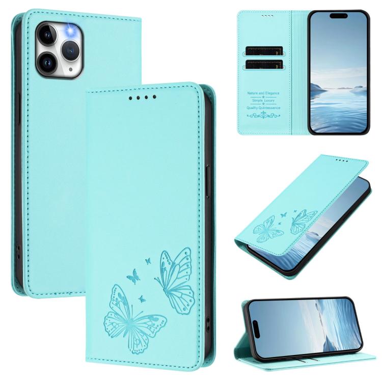 Ốp điện thoại da thuần chay RFID bướm đôi nam châm mạnh, dành cho iPhone 12 Pro Max, iPhone 11 Pro Max, iPhone 11, iPhone 11 Pro