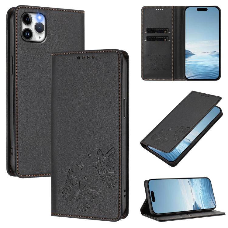 Ốp điện thoại da thuần chay RFID bướm đôi nam châm mạnh, dành cho iPhone 12 Pro Max, iPhone 11 Pro Max, iPhone 11, iPhone 11 Pro
