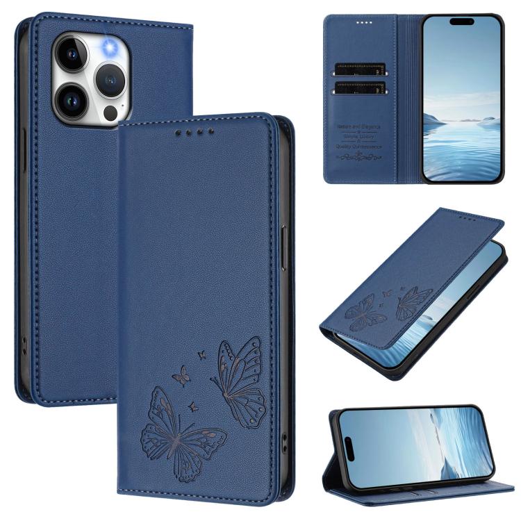 Ốp điện thoại da thuần chay RFID bướm đôi nam châm mạnh, dành cho iPhone 14 Pro Max, iPhone 13 Pro Max, iPhone 13 Pro, iPhone 12 / 12 Pro