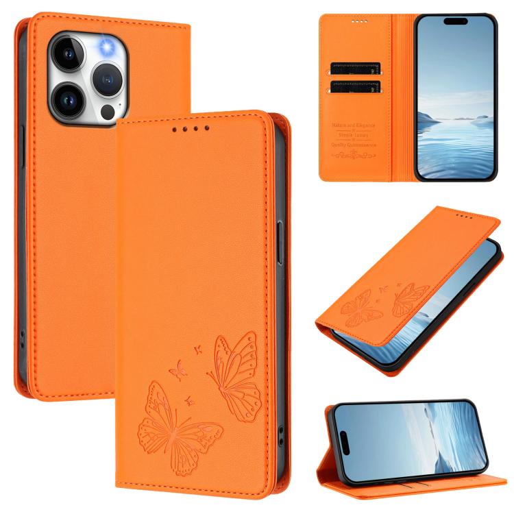 Ốp điện thoại da thuần chay RFID bướm đôi nam châm mạnh, dành cho iPhone 14 Pro Max, iPhone 13 Pro Max, iPhone 13 Pro, iPhone 12 / 12 Pro