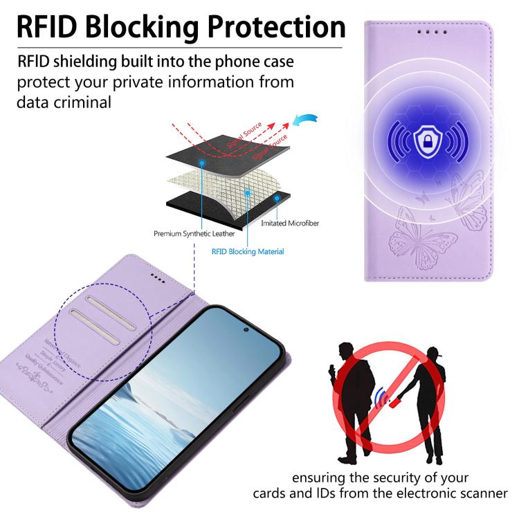 Strong Magnetic Dual Butterfly RFID Vegan Leather Phone Case, For iPhone 15, For iPhone 14 Plus, For iPhone 14 / 13, For iPhone 14 Pro