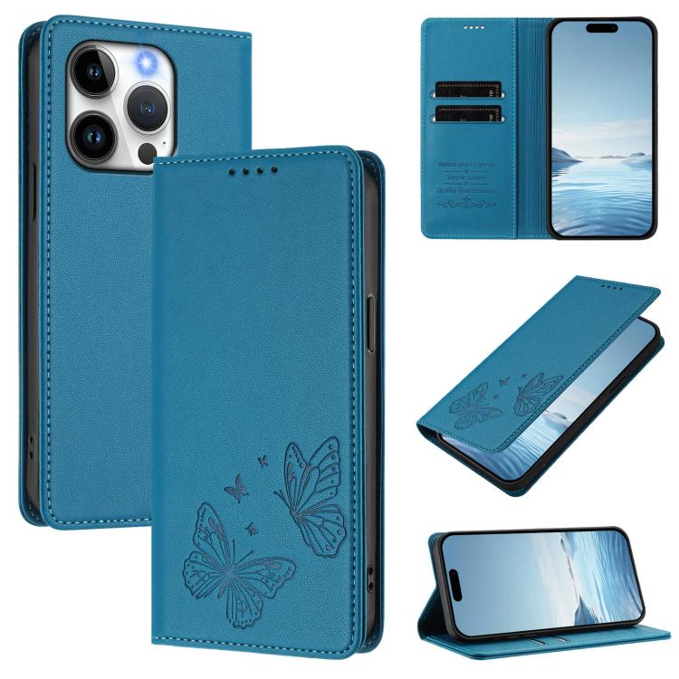 Ốp điện thoại da thuần chay RFID cánh bướm đôi nam châm mạnh, Dành cho iPhone 16, Dành cho iPhone 15 Pro Max, Dành cho iPhone 15 Pro, Dành cho iPhone 15 Plus