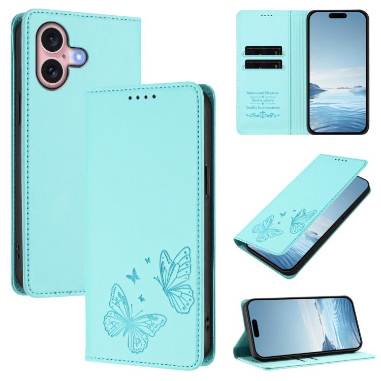 Ốp điện thoại da thuần chay RFID cánh bướm đôi nam châm mạnh, Dành cho iPhone 16, Dành cho iPhone 15 Pro Max, Dành cho iPhone 15 Pro, Dành cho iPhone 15 Plus