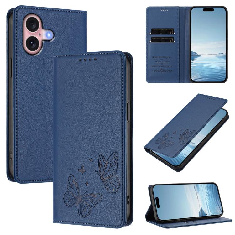 Ốp điện thoại da thuần chay RFID cánh bướm đôi nam châm mạnh, Dành cho iPhone 16, Dành cho iPhone 15 Pro Max, Dành cho iPhone 15 Pro, Dành cho iPhone 15 Plus