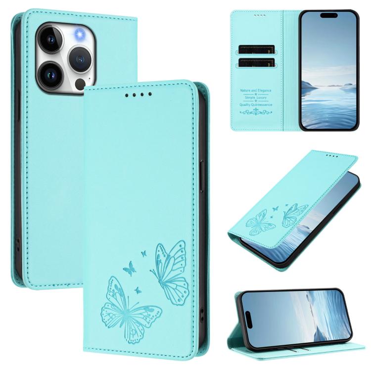 Ốp lưng điện thoại da thuần chay RFID cánh bướm đôi nam châm mạnh, dành cho iPhone Air, dành cho iPhone 16 Pro Max, dành cho iPhone 16 Pro, dành cho iPhone 16 Plus