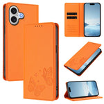 Strong Magnetic Dual Butterfly RFID Vegan Leather Phone Case, For iPhone 17e / 16e, For iPhone 17 Pro Max, For iPhone 17 Pro, For iPhone 17