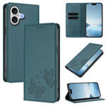 Strong Magnetic Dual Butterfly RFID Vegan Leather Phone Case, For iPhone 17e / 16e, For iPhone 17 Pro Max, For iPhone 17 Pro, For iPhone 17