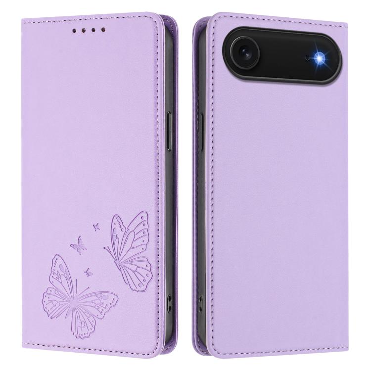 Ốp lưng điện thoại da thuần chay RFID cánh bướm đôi nam châm mạnh, dành cho iPhone Air, dành cho iPhone 16 Pro Max, dành cho iPhone 16 Pro, dành cho iPhone 16 Plus