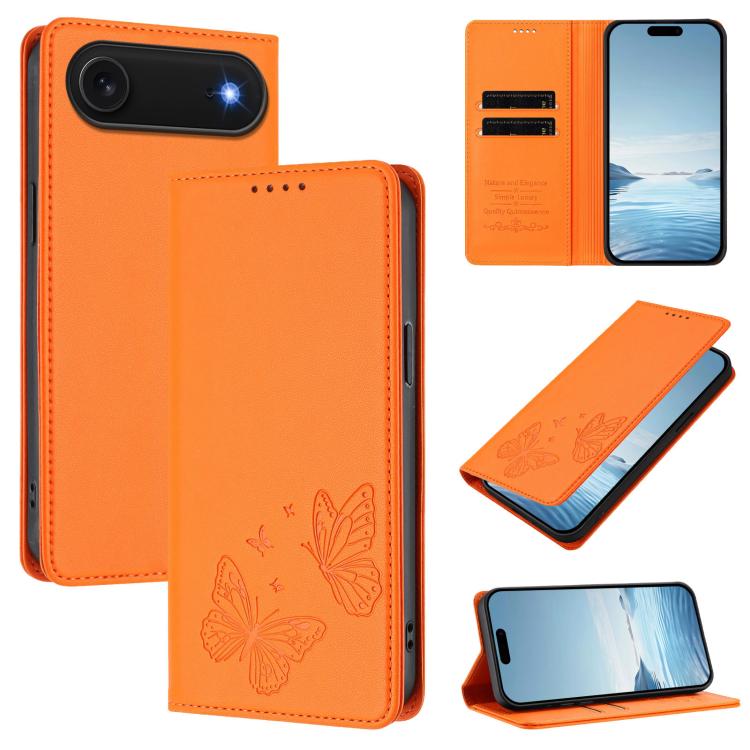 Ốp lưng điện thoại da thuần chay RFID cánh bướm đôi nam châm mạnh, dành cho iPhone Air, dành cho iPhone 16 Pro Max, dành cho iPhone 16 Pro, dành cho iPhone 16 Plus