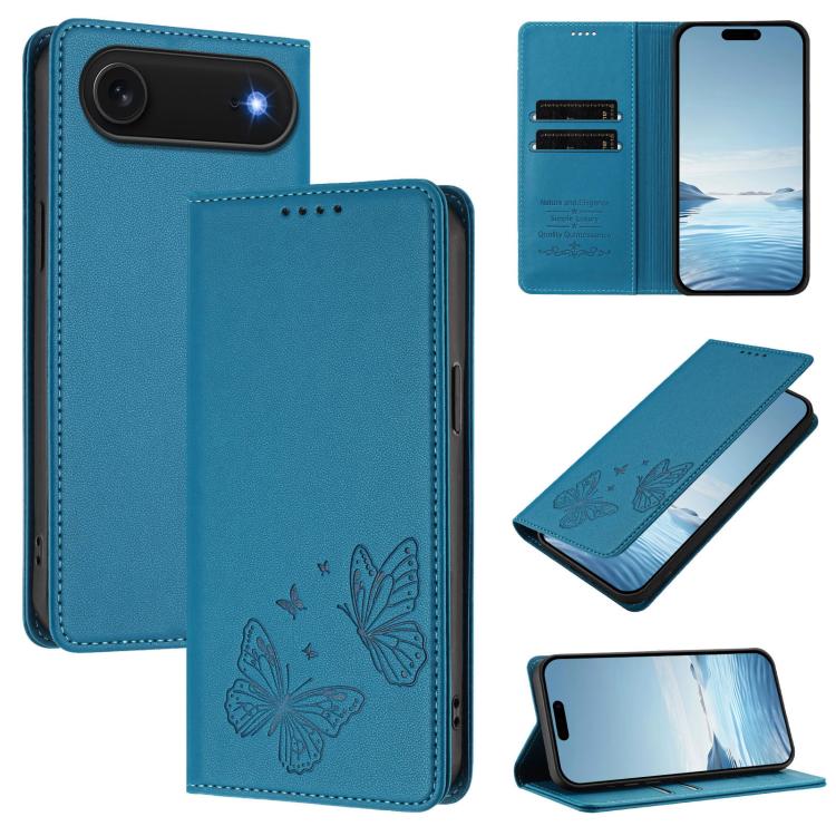 Ốp lưng điện thoại da thuần chay RFID cánh bướm đôi nam châm mạnh, dành cho iPhone Air, dành cho iPhone 16 Pro Max, dành cho iPhone 16 Pro, dành cho iPhone 16 Plus