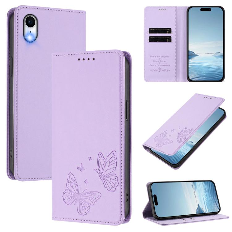 Ốp điện thoại da thuần chay RFID bướm đôi nam châm mạnh, dành cho iPhone X / XS, iPhone XR, iPhone XS Max, iPhone 8 Plus / 7 Plus