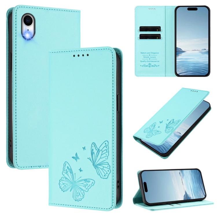 Ốp điện thoại da thuần chay RFID bướm đôi nam châm mạnh, dành cho iPhone X / XS, iPhone XR, iPhone XS Max, iPhone 8 Plus / 7 Plus