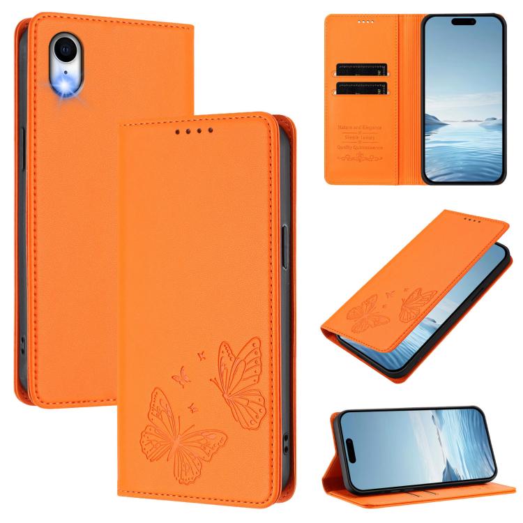 Ốp điện thoại da thuần chay RFID bướm đôi nam châm mạnh, dành cho iPhone X / XS, iPhone XR, iPhone XS Max, iPhone 8 Plus / 7 Plus