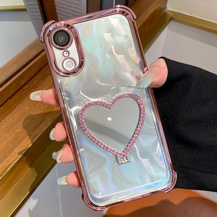 Ốp Lưng Điện Thoại TPU + Acrylic Mạ Điện Hình Trái Tim Có Giá Đỡ, Dành Cho iPhone XR, Dành Cho iPhone XS Max