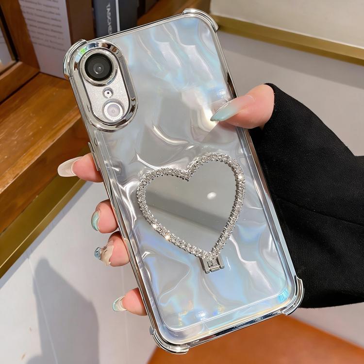 Ốp Lưng Điện Thoại TPU + Acrylic Mạ Điện Hình Trái Tim Có Giá Đỡ, Dành Cho iPhone XR, Dành Cho iPhone XS Max