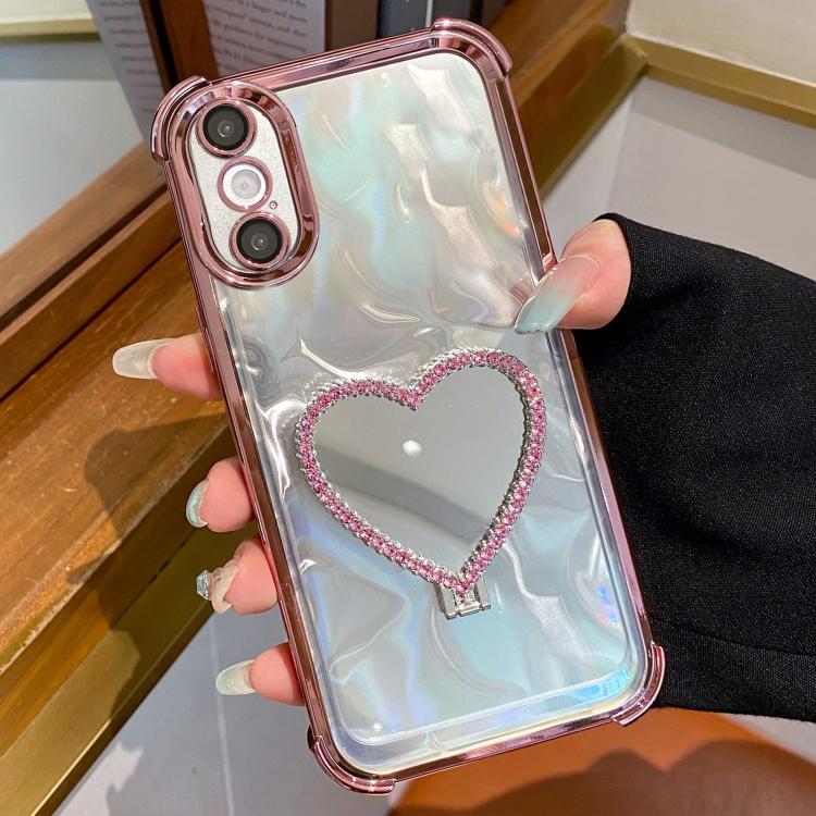 Ốp Lưng Điện Thoại TPU + Acrylic Mạ Điện Hình Trái Tim Có Giá Đỡ, Dành Cho iPhone XR, Dành Cho iPhone XS Max