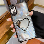 Ốp Lưng Điện Thoại TPU + Acrylic Mạ Điện Hình Trái Tim Có Giá Đỡ, Dành Cho iPhone XR, Dành Cho iPhone XS Max