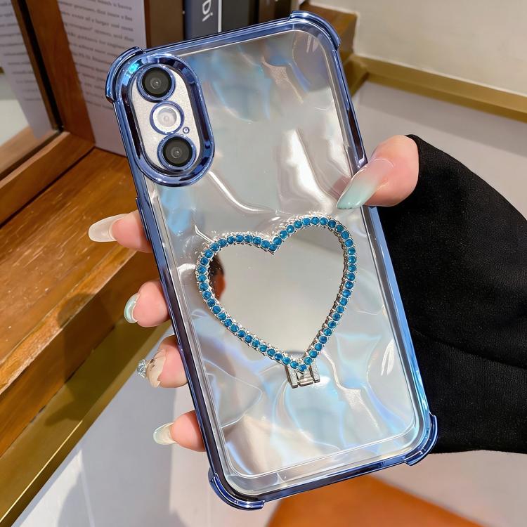 Ốp Lưng Điện Thoại TPU + Acrylic Mạ Điện Hình Trái Tim Có Giá Đỡ, Dành Cho iPhone XR, Dành Cho iPhone XS Max