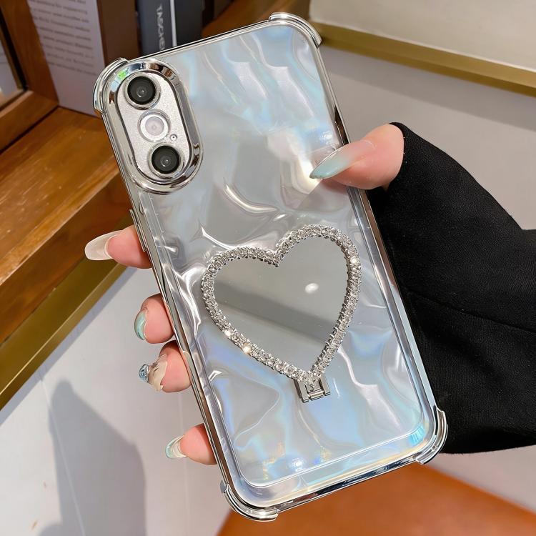 Ốp Lưng Điện Thoại TPU + Acrylic Mạ Điện Hình Trái Tim Có Giá Đỡ, Dành Cho iPhone XR, Dành Cho iPhone XS Max
