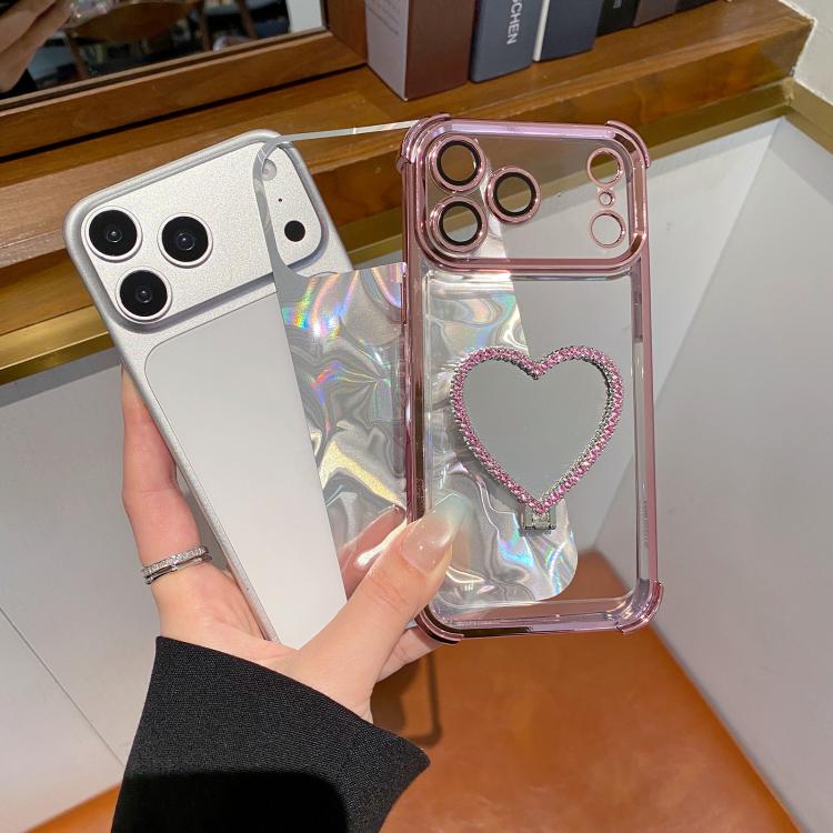Ốp Lưng Điện Thoại TPU + Acrylic Mạ Điện Hình Trái Tim Có Giá Đỡ, Dành Cho iPhone XR, Dành Cho iPhone XS Max