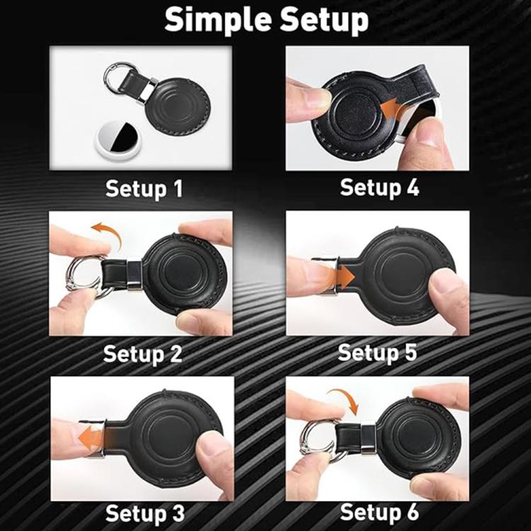 Ốp bảo vệ da microfiber kèm kẹp kim loại & móc khóa XDcase, dành cho AirTag thế hệ 2 / thế hệ 1