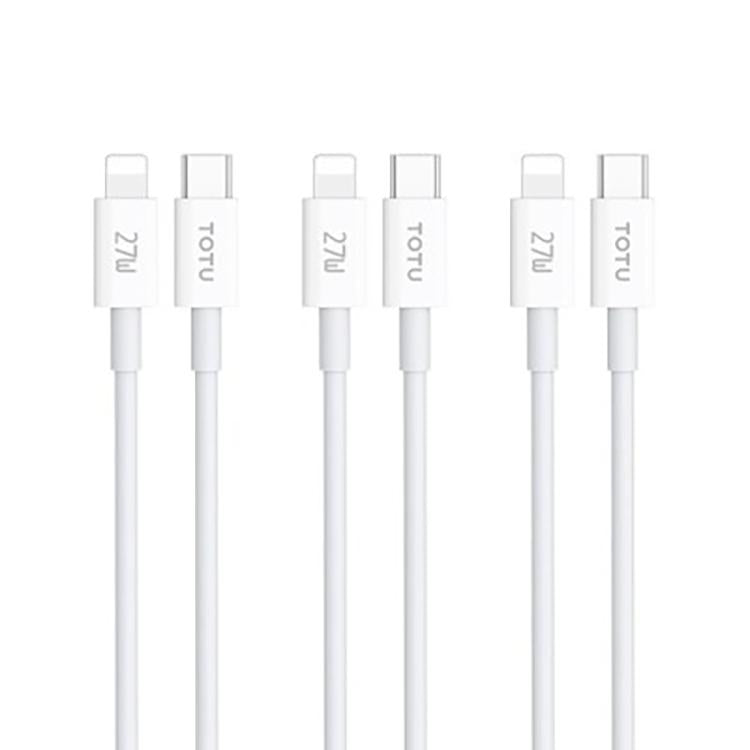 Bộ cáp dữ liệu TOTU GTZB01-PD Series 27W Type-C sang 8 Pin, Chiều dài: 0.5m + 1m + 2m