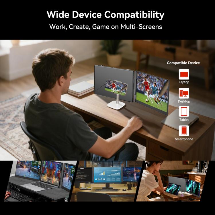 Màn hình mở rộng laptop di động Blackview DCM6 14 inch hai màn hình kèm chân đế, mã DCM6