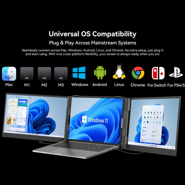 Màn hình mở rộng laptop di động Blackview DCM6 14 inch hai màn hình kèm chân đế, mã DCM6