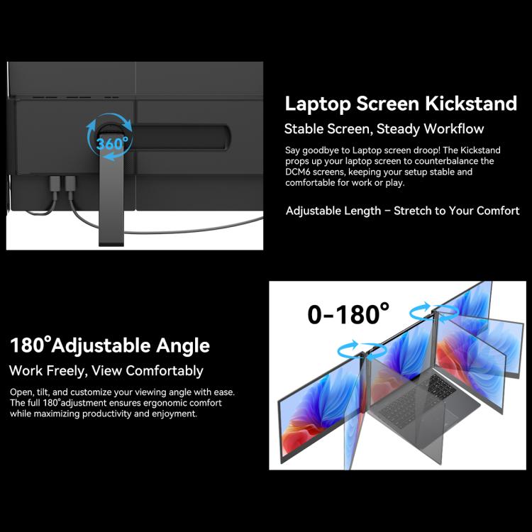 Màn hình mở rộng laptop di động Blackview DCM6 14 inch hai màn hình kèm chân đế, mã DCM6