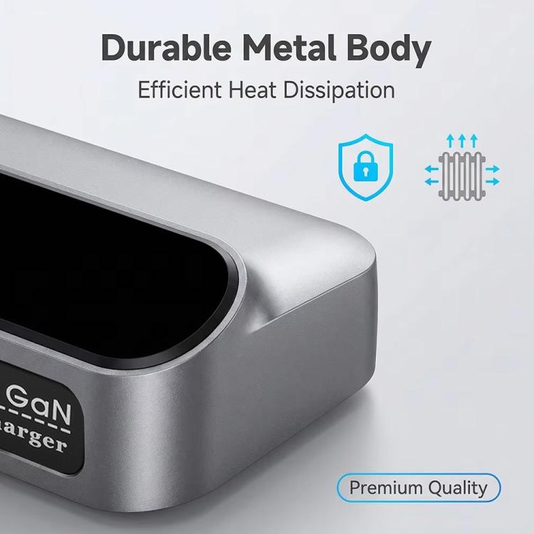 Bộ sạc đa chức năng thông minh YMX-LCD405W 405W 3 cổng Type-C và 2 cổng USB GaN hiển thị kỹ thuật số, Phích cắm AU, EU, UK, US