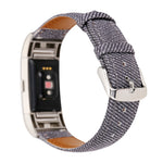 Cowboy Texture Genuine Leather Replacement Strap Watchband, For Fitbit Charge 2