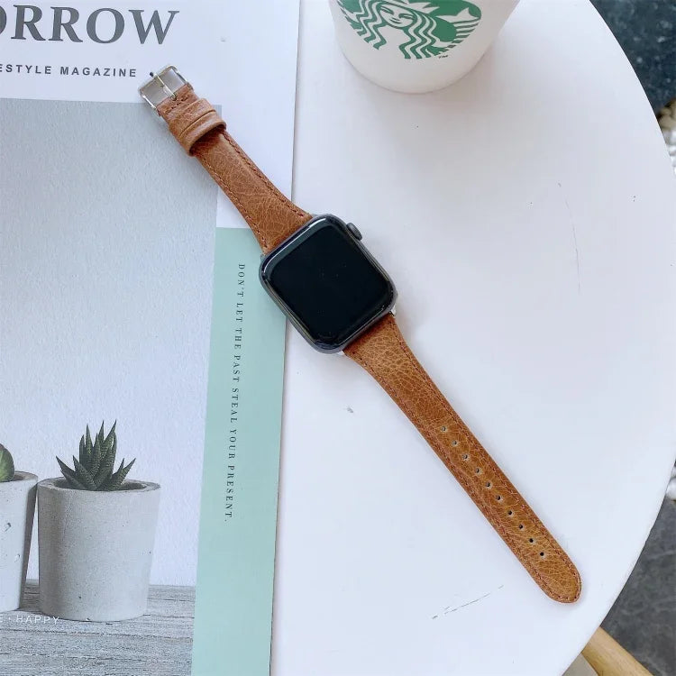 Dây đeo đồng hồ thay thế bằng da thật hai mặt, dành cho Apple Watch Series 7 41mm / & 6 & SE & 5 & 4 40mm, dành cho Apple Watch Series 7 45mm / & 6 & SE & 5 & 4 44mm