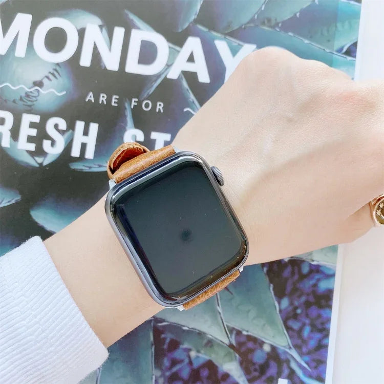 Dây đeo đồng hồ thay thế bằng da thật hai mặt, dành cho Apple Watch Series 7 41mm / & 6 & SE & 5 & 4 40mm, dành cho Apple Watch Series 7 45mm / & 6 & SE & 5 & 4 44mm