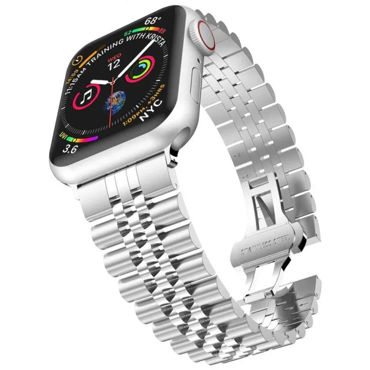 Dây đeo đồng hồ thay thế bằng thép năm baht kim loại, dành cho Apple Watch Ultra 49mm / Series 8&7 45mm / SE 2&6&SE&5&4 44mm / 3&2&1 42mm, dành cho Apple Watch Series 8&7 41mm / SE 2&6&SE&5&4 40mm / 3&2&1 38mm