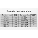 Rèm phim máy chiếu polyester mỏng gập đơn giản, 60 inch (16:9) Diện tích chiếu: 132x75cm, 60 inch (4:3) Diện tích chiếu: 120x90cm, 72 inch (16:9) Diện tích chiếu: 159x90cm, 72 inch (4:3) Diện tích chiếu: 146x110cm