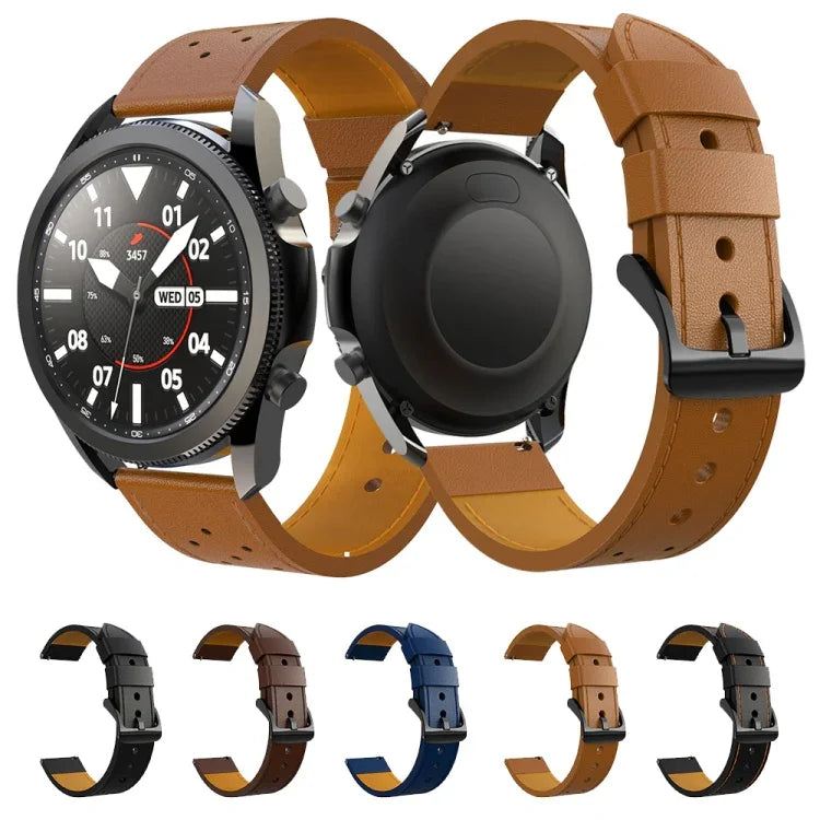 Dây da thật thay thế lỗ tròn cho Samsung Galaxy Watch 3 45mm