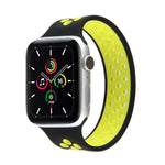 Dây Đeo Đồng Hồ Silicone Co Giãn Cho Apple Watch Series 6 & SE & 5 & 4 40mm / 3 & 2 & 1 38mm, 135mm (Đen Vàng), 135mm (Đen Xám), 150mm (Đỏ Đen)