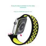Dây Đeo Đồng Hồ Silicone Co Giãn Cho Apple Watch Series 6 & SE & 5 & 4 40mm / 3 & 2 & 1 38mm, 135mm (Đen Vàng), 135mm (Đen Xám), 150mm (Đỏ Đen)