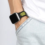 Dây Đeo Đồng Hồ Silicone Co Giãn Cho Apple Watch Series 6 & SE & 5 & 4 40mm / 3 & 2 & 1 38mm, 135mm (Đen Vàng), 135mm (Đen Xám), 150mm (Đỏ Đen)