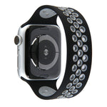Dây Đeo Đồng Hồ Silicone Co Giãn Cho Apple Watch Series 6 & SE & 5 & 4 40mm / 3 & 2 & 1 38mm, 135mm (Đen Vàng), 135mm (Đen Xám), 150mm (Đỏ Đen)