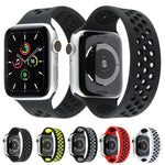 Dây Đeo Đồng Hồ Silicone Co Giãn Cho Apple Watch Series 6 & SE & 5 & 4 40mm / 3 & 2 & 1 38mm, 135mm (Đen Vàng), 135mm (Đen Xám), 150mm (Đỏ Đen)