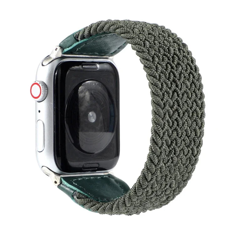 Dây Đeo Đồng Hồ Dệt Nylon + Da Cho Apple Watch Series 6 & SE & 5 & 4 40mm / 3 & 2 & 1 38mm, S, M, L