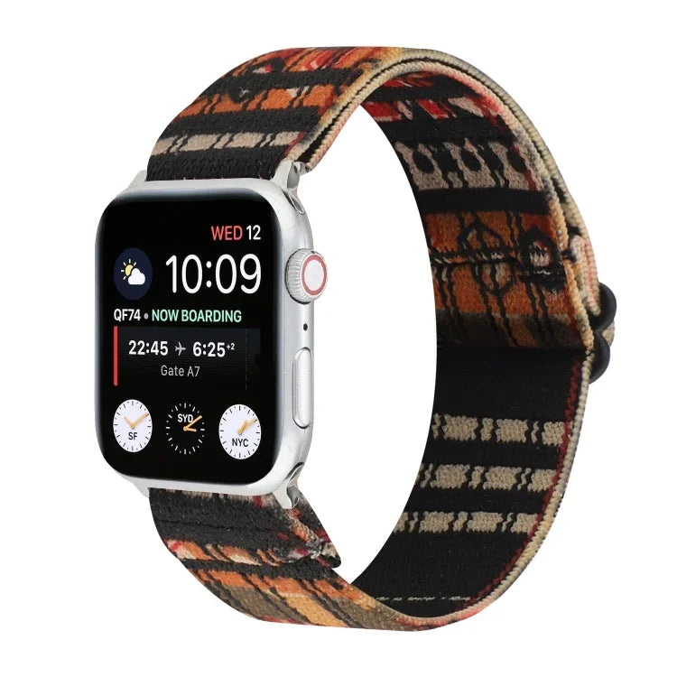 Dây đồng hồ khóa kiểu dân tộc cho Apple Watch Series 6 & SE & 5 & 4 44mm / 3 & 2 & 1 42mm, cho Apple Watch Series 7 45mm / 6 & SE & 5 & 4 44mm / 3 & 2 & 1 42mm, cho Apple Watch Ultra 49mm / Series 8&7 45mm / SE 2&6&SE&5&4 44mm / 3&2&1 42mm