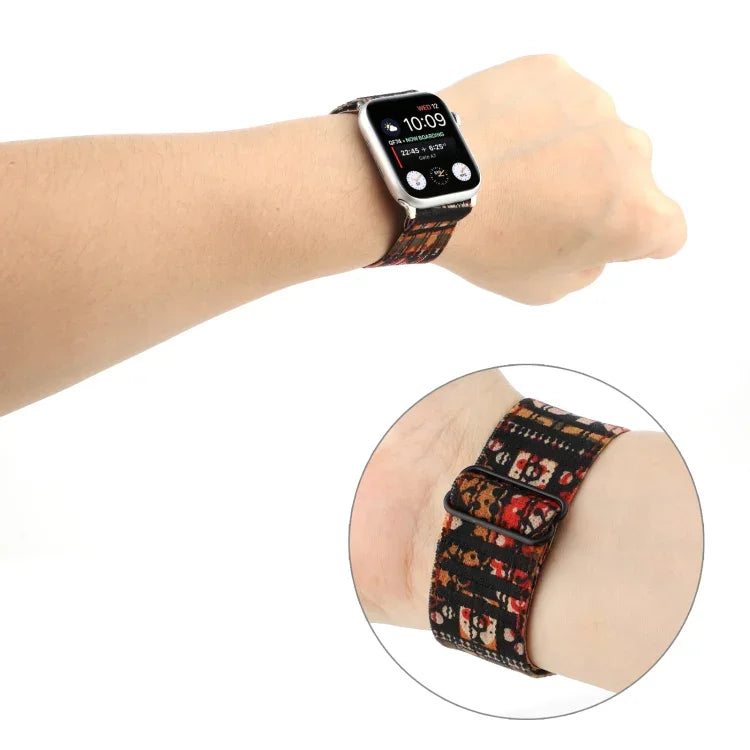 Dây đồng hồ khóa kiểu dân tộc cho Apple Watch Series 6 & SE & 5 & 4 44mm / 3 & 2 & 1 42mm, cho Apple Watch Series 7 45mm / 6 & SE & 5 & 4 44mm / 3 & 2 & 1 42mm, cho Apple Watch Ultra 49mm / Series 8&7 45mm / SE 2&6&SE&5&4 44mm / 3&2&1 42mm