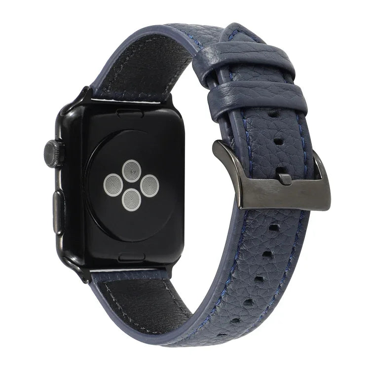 Dây đồng hồ da thật họa tiết vân vải Litchi cho Apple Watch Series 6 & SE & 5 & 4 44mm / 3 & 2 & 1 42mm, cho Apple Watch Series 7 45mm / 6 & SE & 5 & 4 44mm / 3 & 2 & 1 42mm