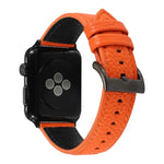 Dây đồng hồ da thật họa tiết vân vải Litchi cho Apple Watch Series 6 & SE & 5 & 4 44mm / 3 & 2 & 1 42mm, cho Apple Watch Series 7 45mm / 6 & SE & 5 & 4 44mm / 3 & 2 & 1 42mm