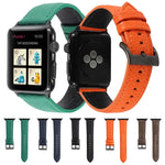 Dây đồng hồ da thật họa tiết vân vải Litchi cho Apple Watch Series 6 & SE & 5 & 4 44mm / 3 & 2 & 1 42mm, cho Apple Watch Series 7 45mm / 6 & SE & 5 & 4 44mm / 3 & 2 & 1 42mm