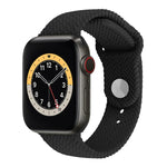Dây đồng hồ silicone họa tiết dệt có khóa bấm cho Apple Watch Series 6 & SE & 5 & 4 40mm / 3 & 2 & 1 38mm, cho Apple Watch Series 7 41mm / 6 & SE & 5 & 4 40mm / 3 & 2 & 1 38mm, cho Apple Watch Series 8&7 41mm / SE 2&6&SE&5&4 40mm / 3&2&1 38mm